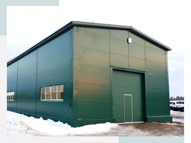 Двускатные ангары в Балтийске